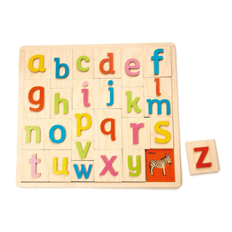 Tender Leaf wooden alphabet pictures puzzle board