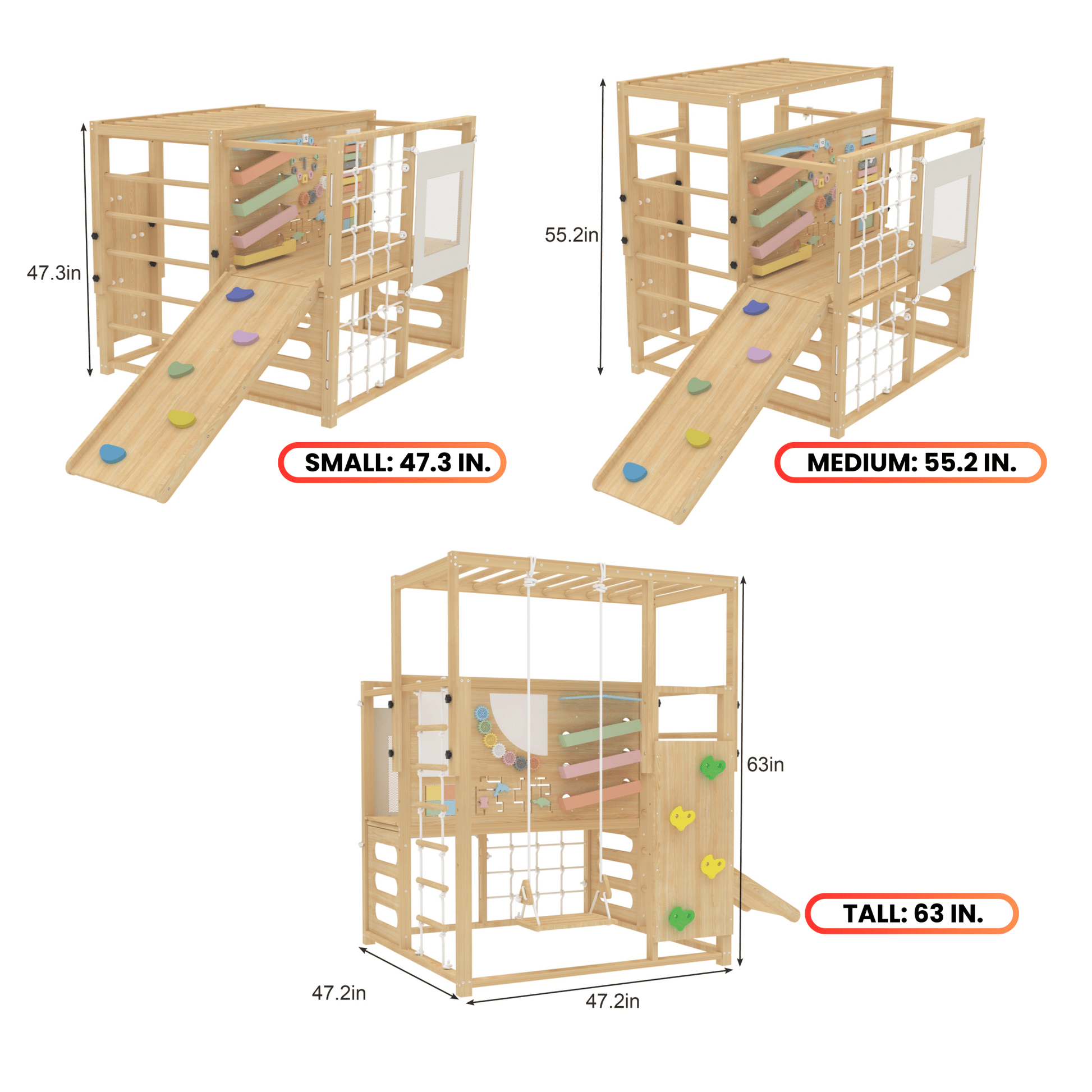 Alpine indoor climbing gym with slide and climbing wall - The Nurturing Nook