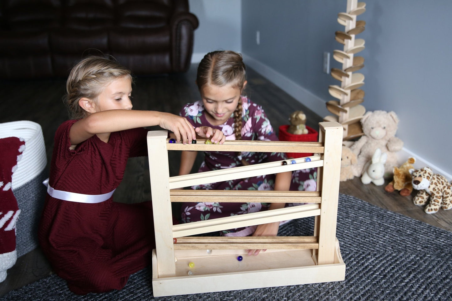 Amish - Made Heirloom Marble Roller Wooden Toy - Child - Safe Finish - The Nurturing Nook