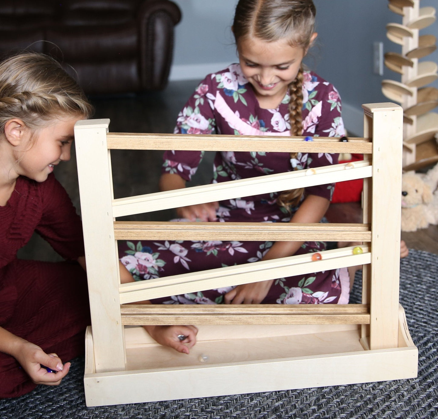 Amish - Made Heirloom Marble Roller Wooden Toy - Child - Safe Finish - The Nurturing Nook
