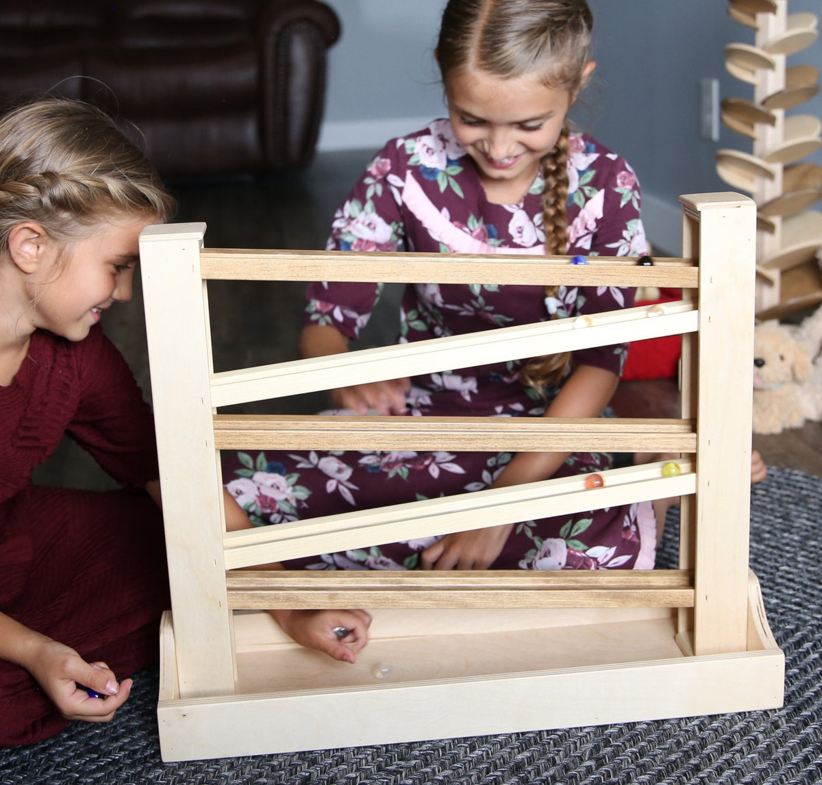 Amish - Made Heirloom Marble Roller Wooden Toy - Child - Safe Finish - The Nurturing Nook