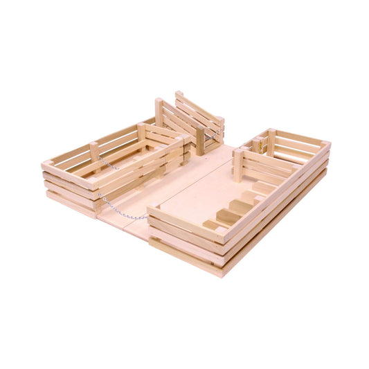 Amish - Made Wooden Folding Stock Yard Farm Toy, Unfinished - The Nurturing Nook