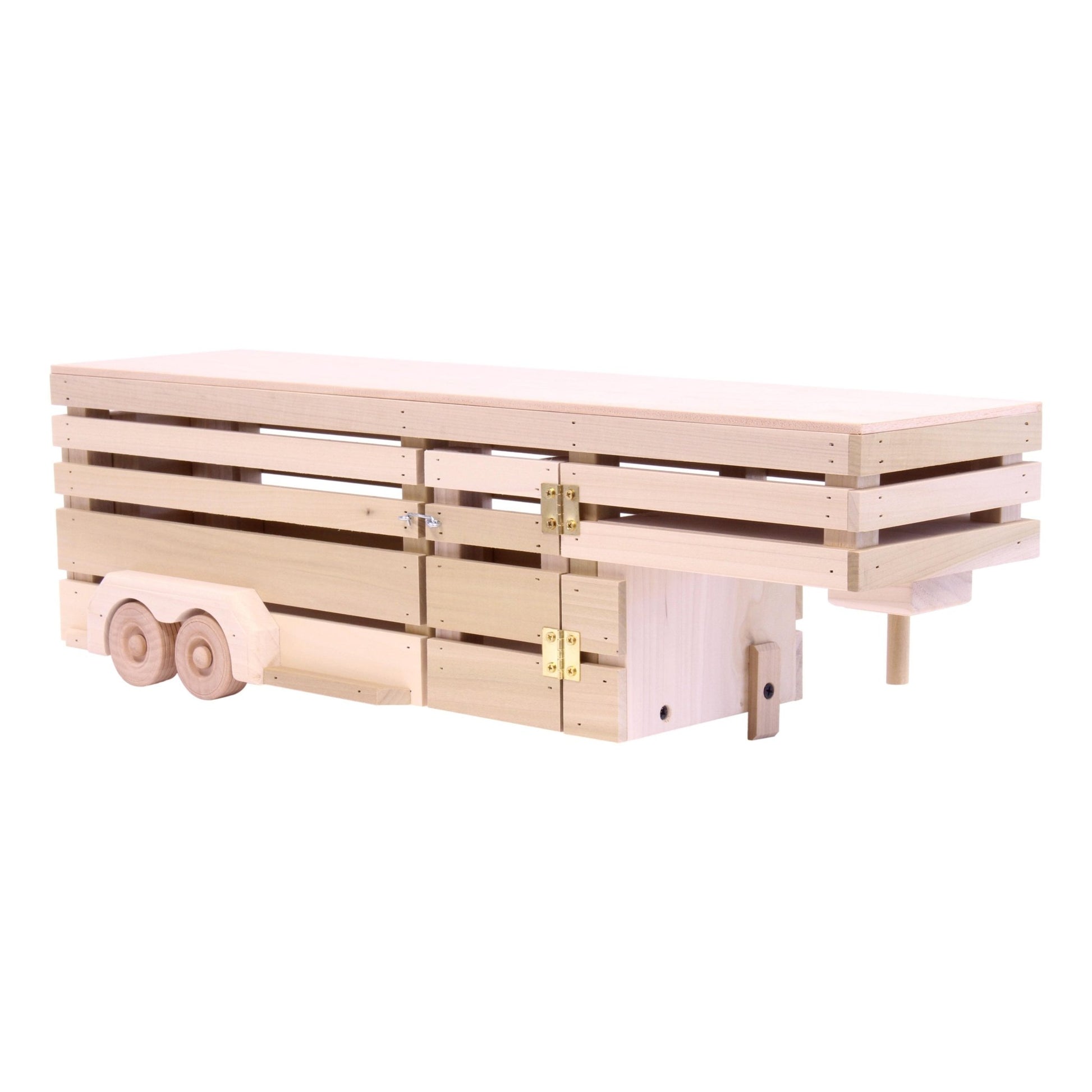 Amish - Made Wooden Toy Pickup and Gooseneck Trailer Set - The Nurturing Nook