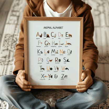 Animal Alphabet Poster - Educational Wall Art for Classroom, Homeschool & Nursery | Digital Download Printable - The Nurturing Nook