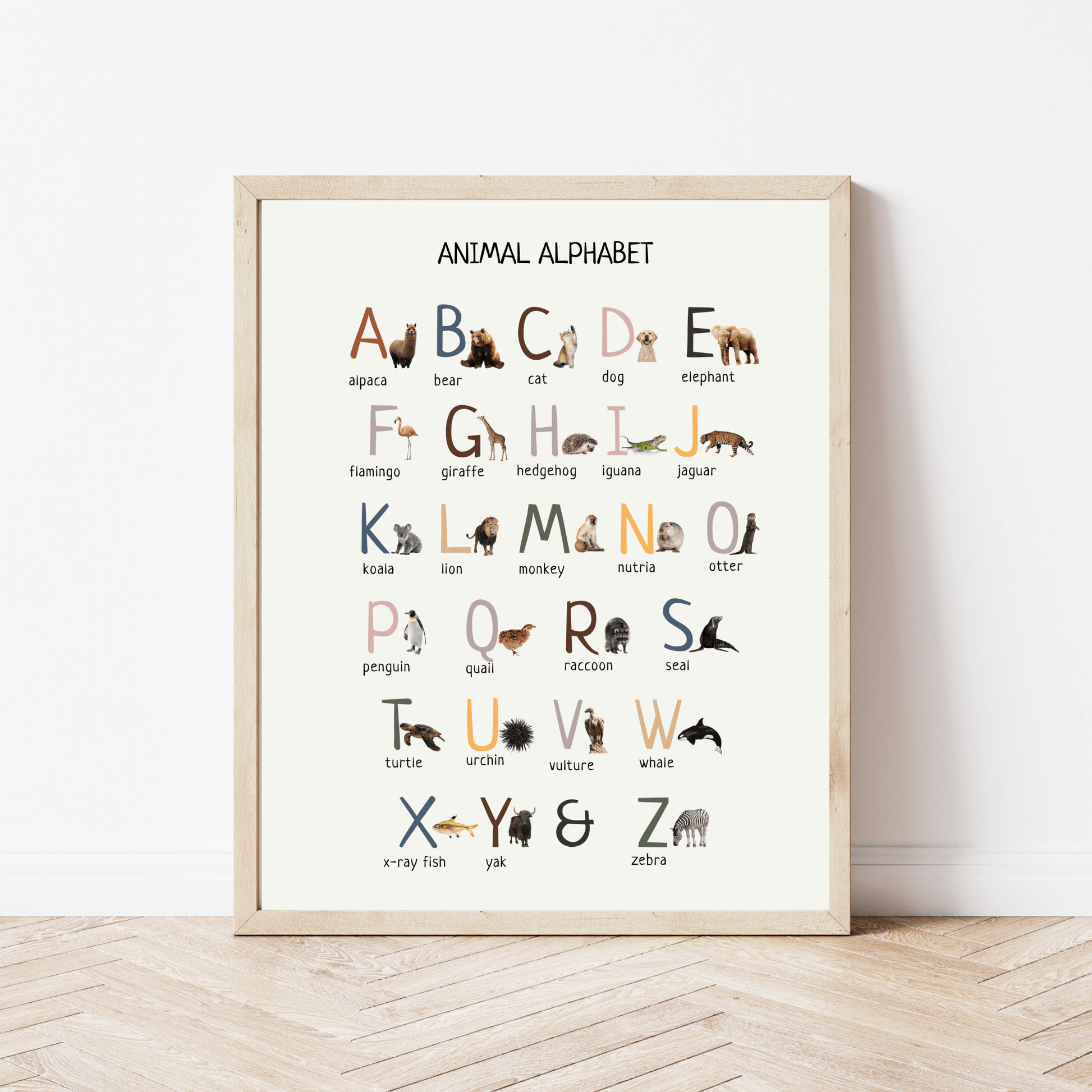 Animal Alphabet Poster - Educational Wall Art for Classroom, Homeschool & Nursery | Digital Download Printable - The Nurturing Nook