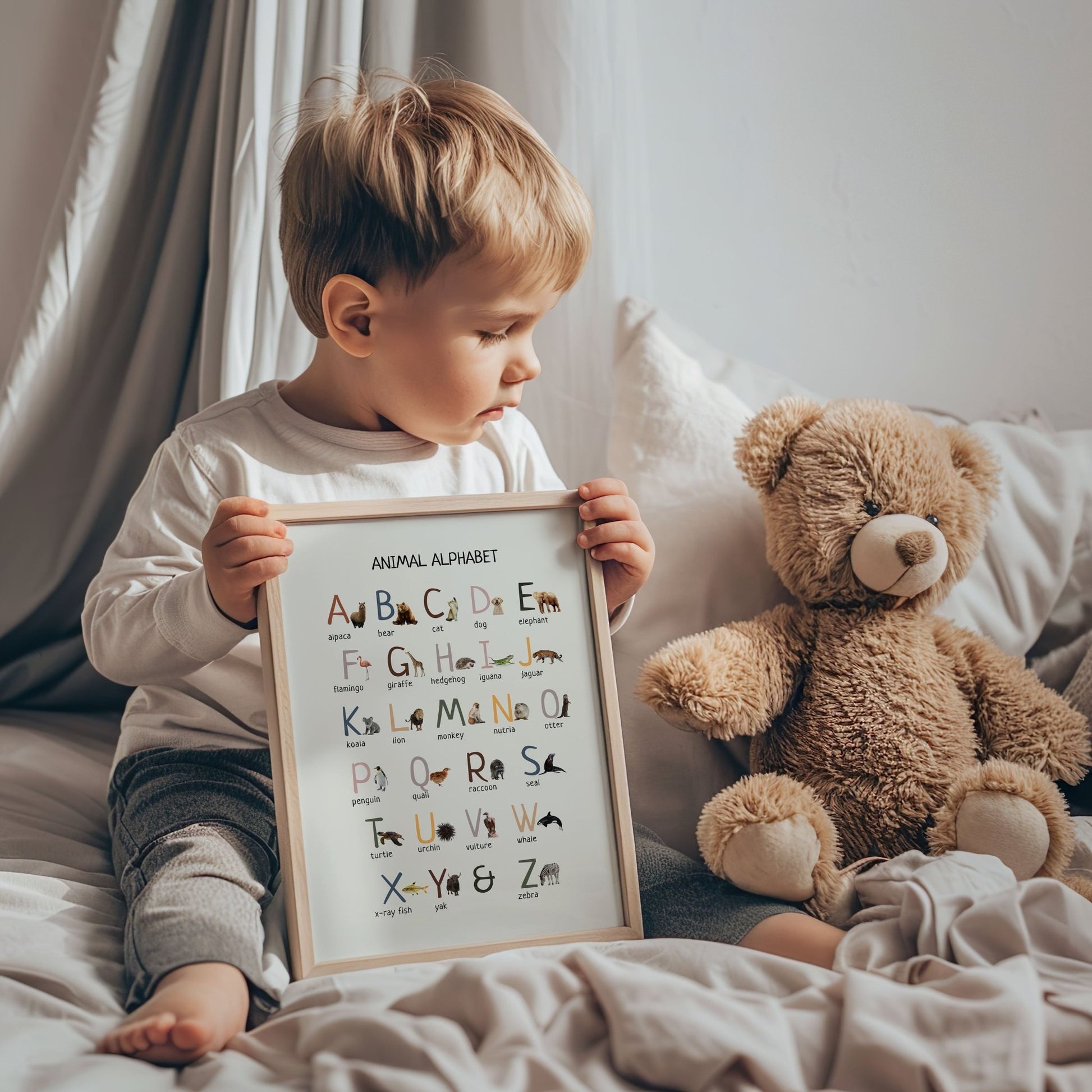 Animal Alphabet Poster - Educational Wall Art for Classroom, Homeschool & Nursery | Digital Download Printable - The Nurturing Nook