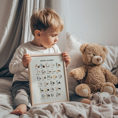 Animal Alphabet Poster - Educational Wall Art for Classroom, Homeschool & Nursery | Digital Download Printable - The Nurturing Nook