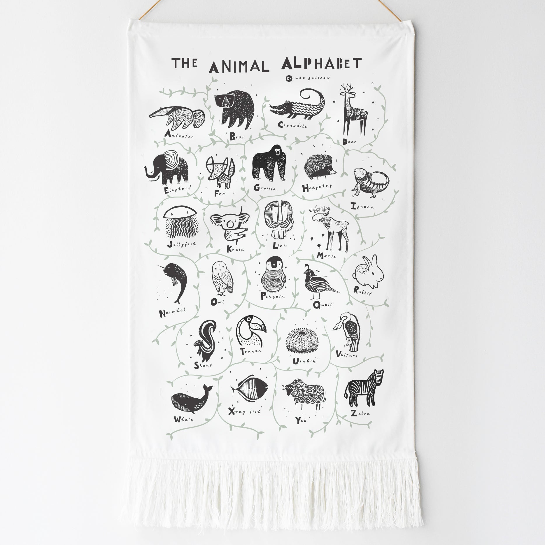 Animal alphabet tapestry - The Nurturing Nook