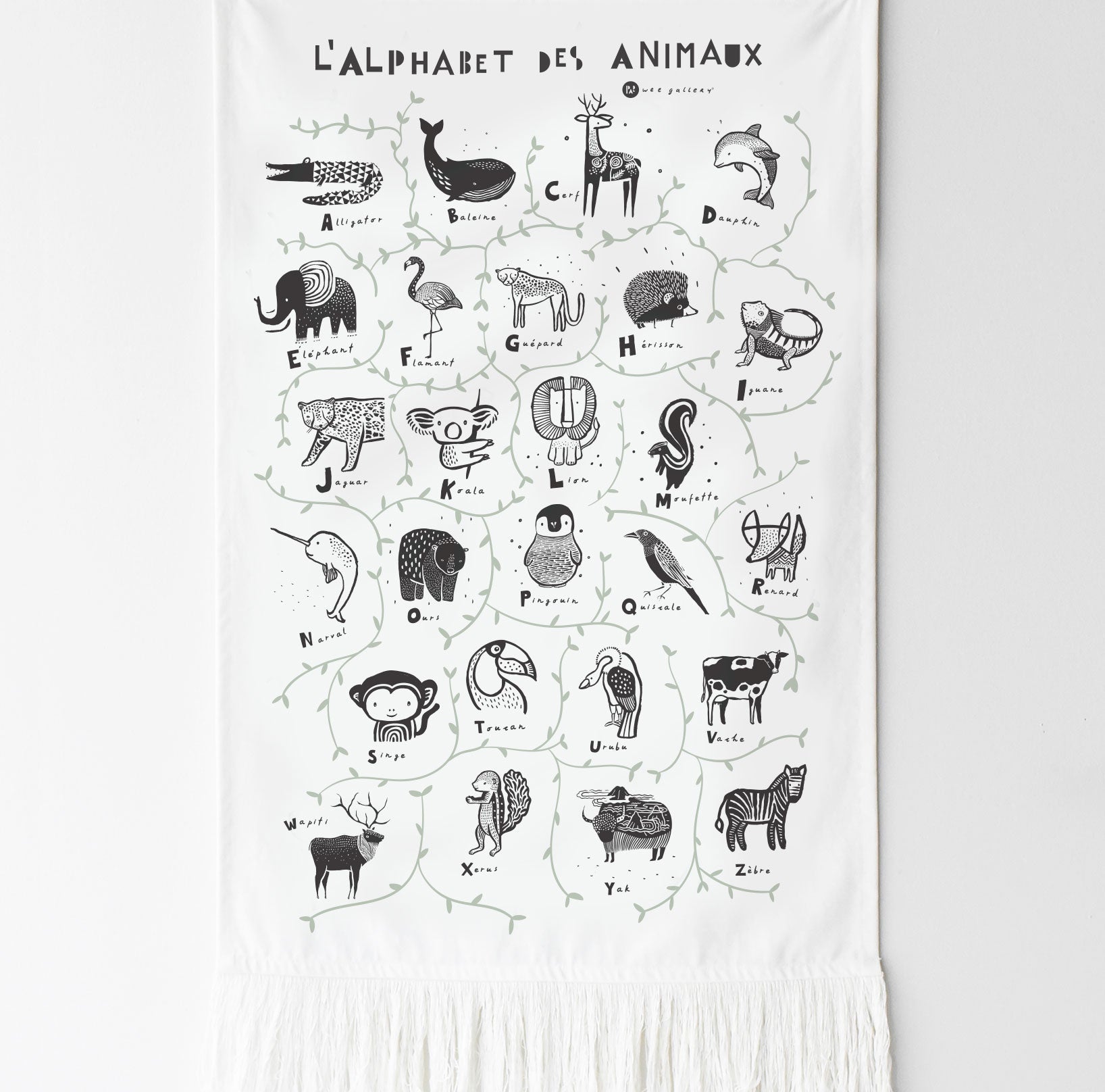 Animal Alphabet Tapestry - French Edition - The Nurturing Nook