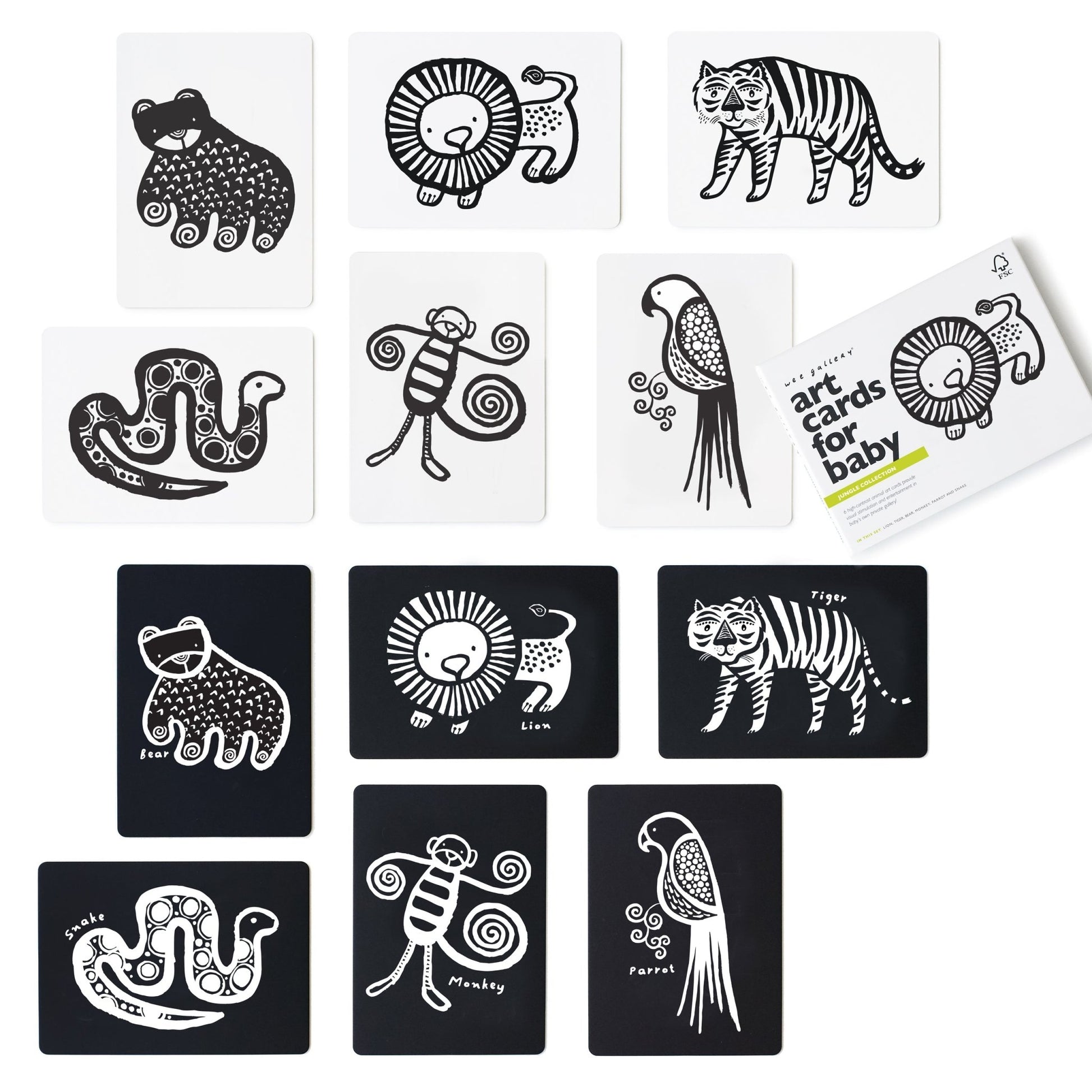 Art Cards for Baby - Jungle Collection - The Nurturing Nook