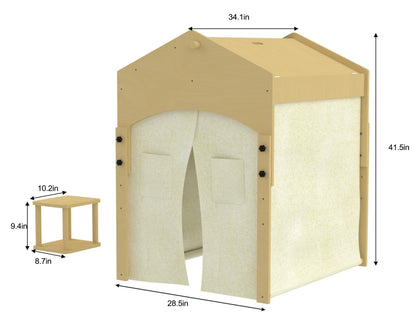 Ash - Wood Adjustable Learning Tent with Desk and Chair - The Nurturing Nook