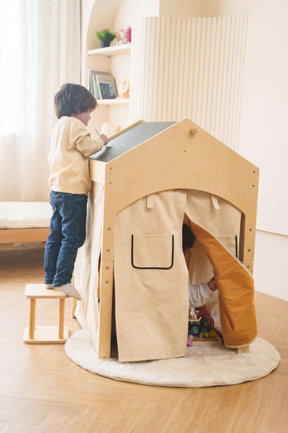 Ash - Wood Adjustable Learning Tent with Desk and Chair - The Nurturing Nook