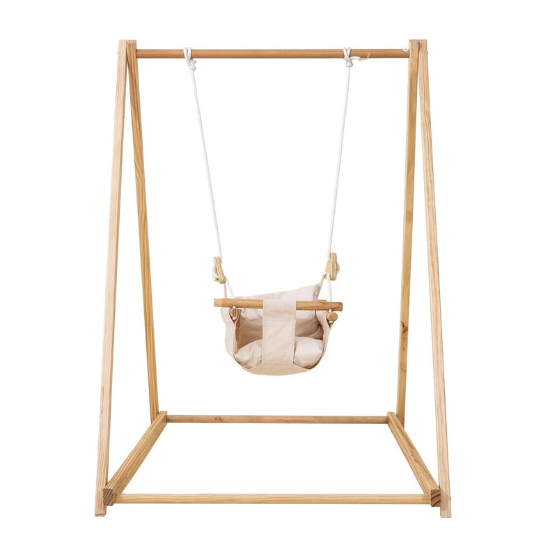 Baby and toddler foldable wooden swing set