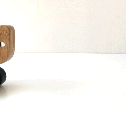 Montessori push toy for toddlers – wooden bear on wheels