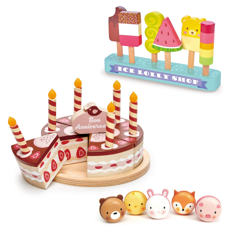 Tender Leaf wooden birthday party collection pretend playset