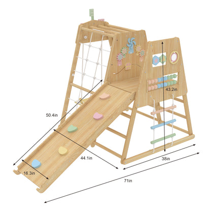 Avenlur Cherry 5-in-1 Wooden Indoor Climber – Montessori Play Gym for Toddlers & Kids