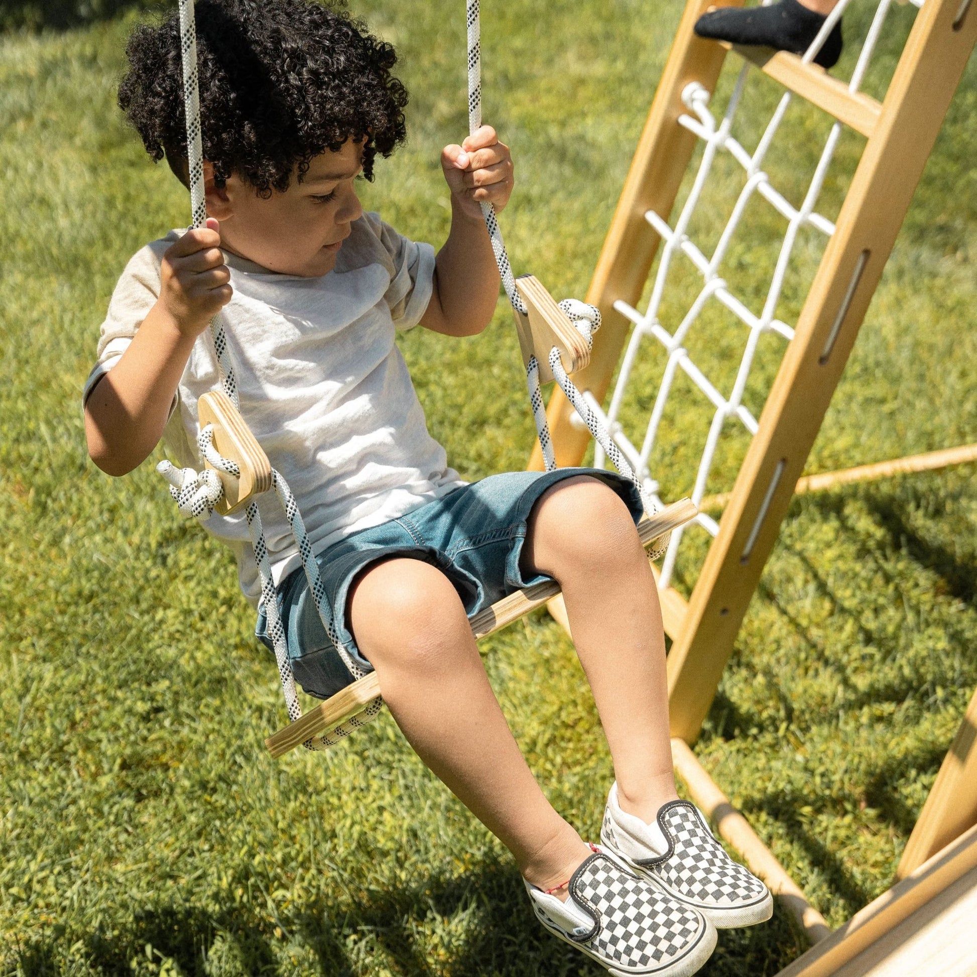Chestnut - 8 - in - 1 wooden jungle gym for toddlers - The Nurturing Nook