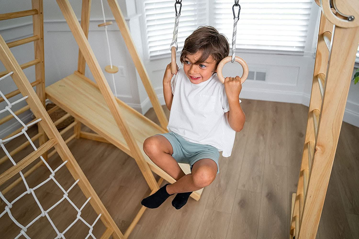 Chestnut - 8 - in - 1 wooden jungle gym for toddlers - The Nurturing Nook