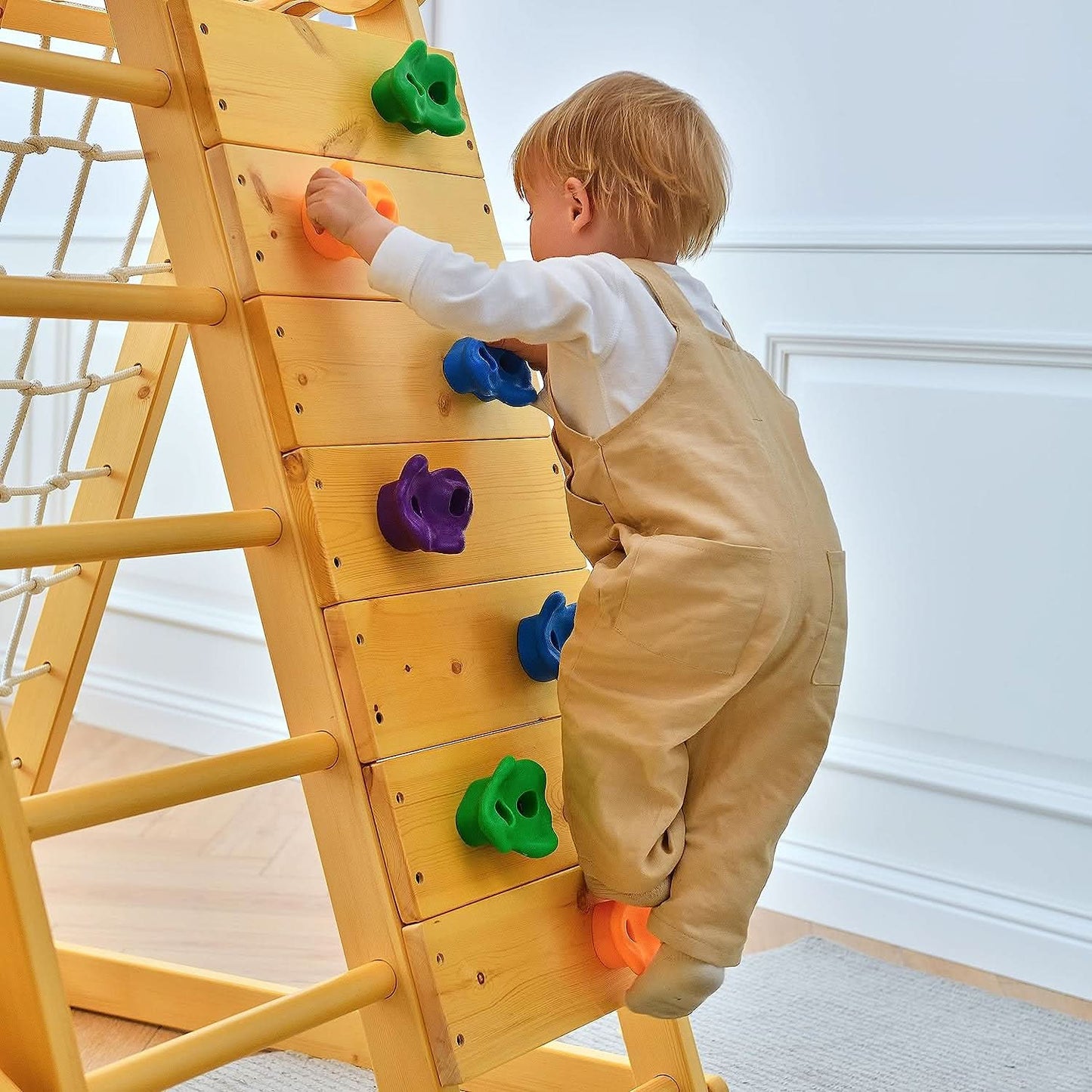 Chestnut - outdoor and indoor 8 - in - 1 jungle gym playset - The Nurturing Nook