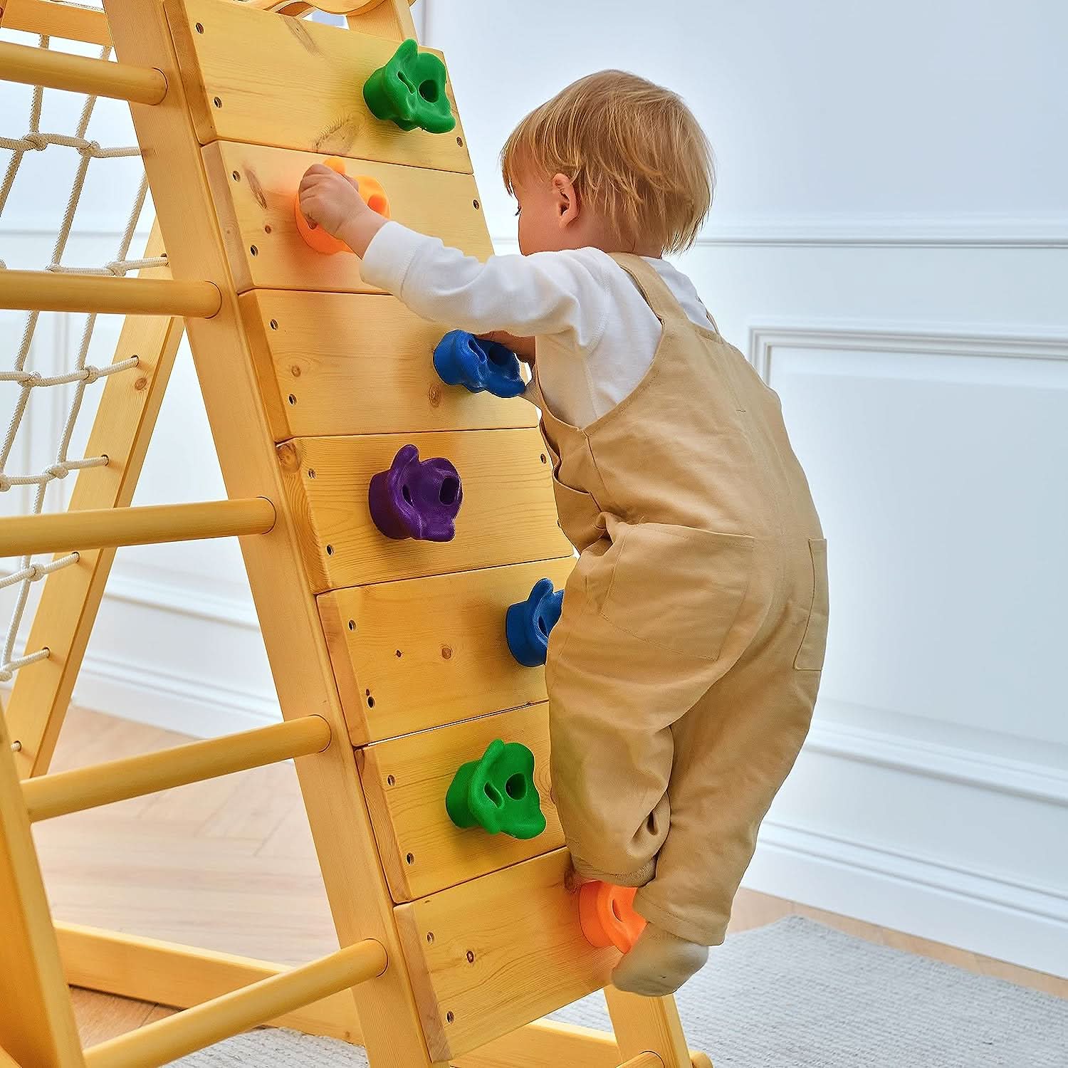 Chestnut - outdoor and indoor 8 - in - 1 jungle gym playset - The Nurturing Nook