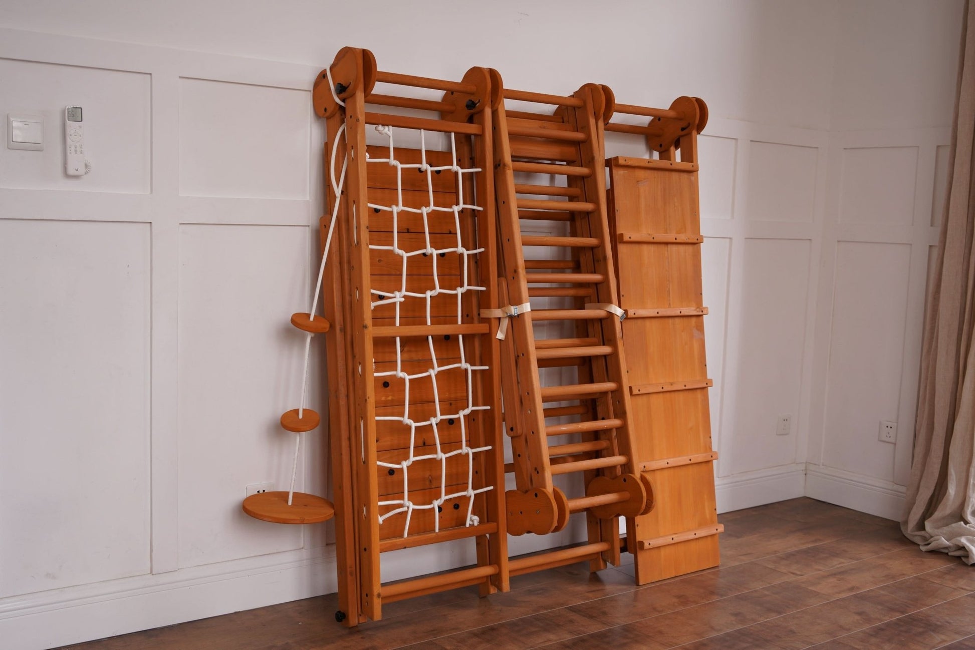 Chestnut - outdoor and indoor 8 - in - 1 jungle gym playset - The Nurturing Nook