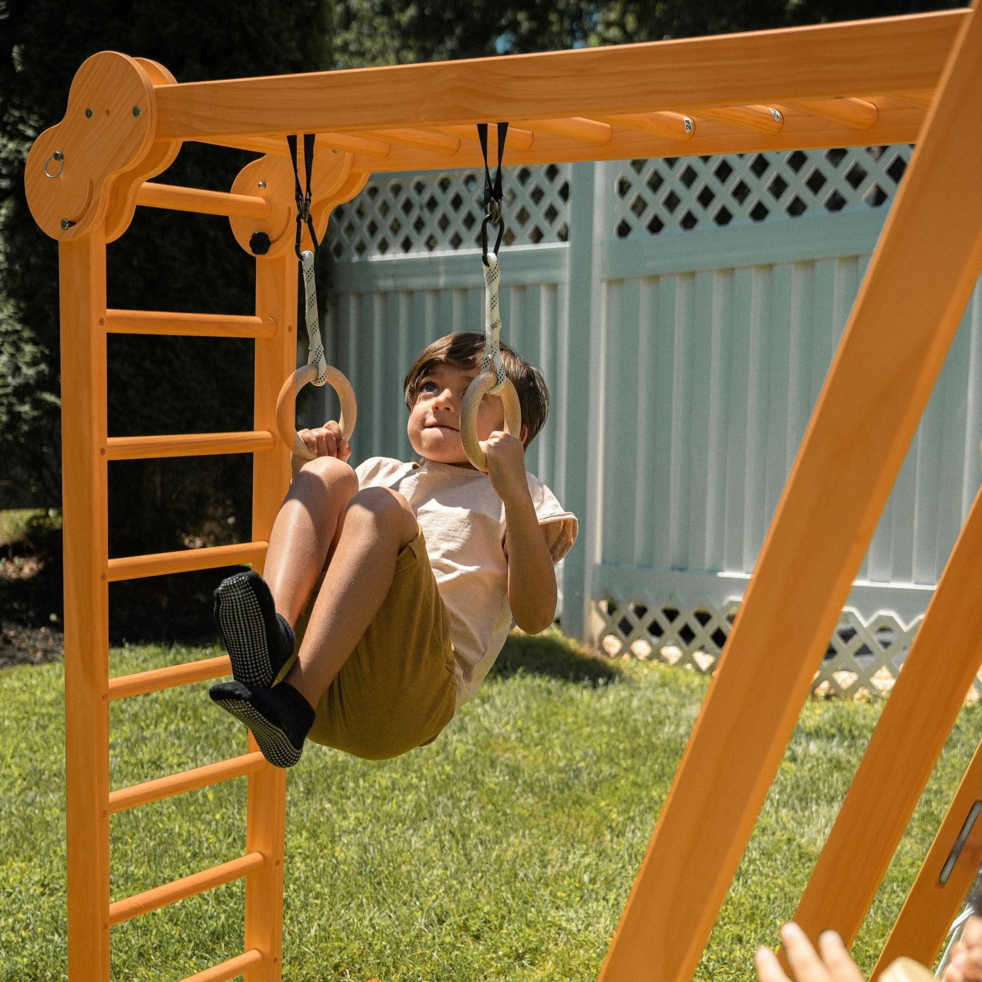 Chestnut - outdoor and indoor 8 - in - 1 jungle gym playset - The Nurturing Nook