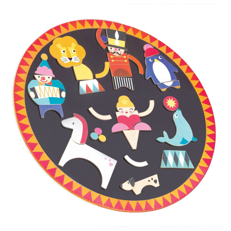 Tender Leaf circus board with magnetic wooden pieces