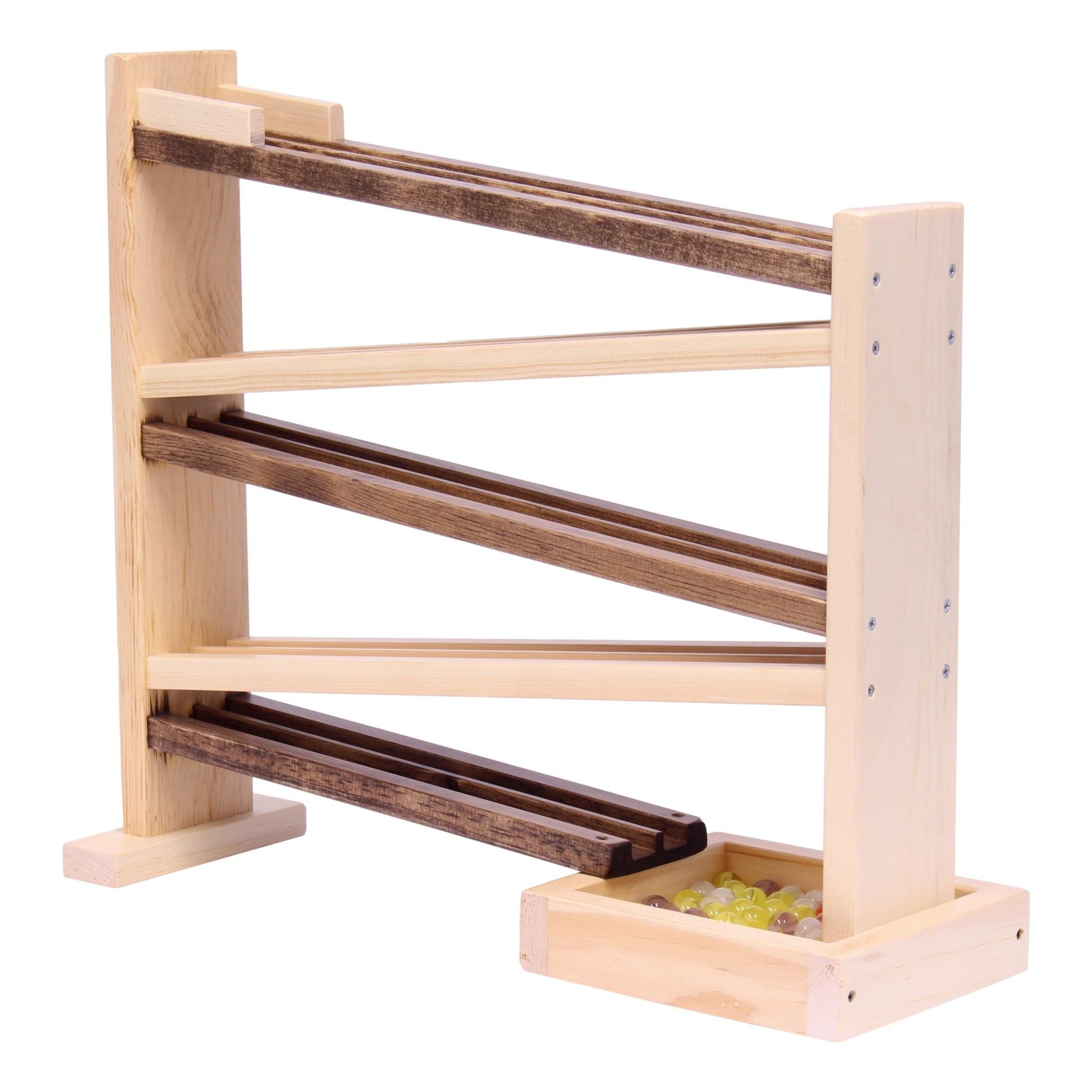 Classic wooden marble roller racetrack – handmade - The Nurturing Nook