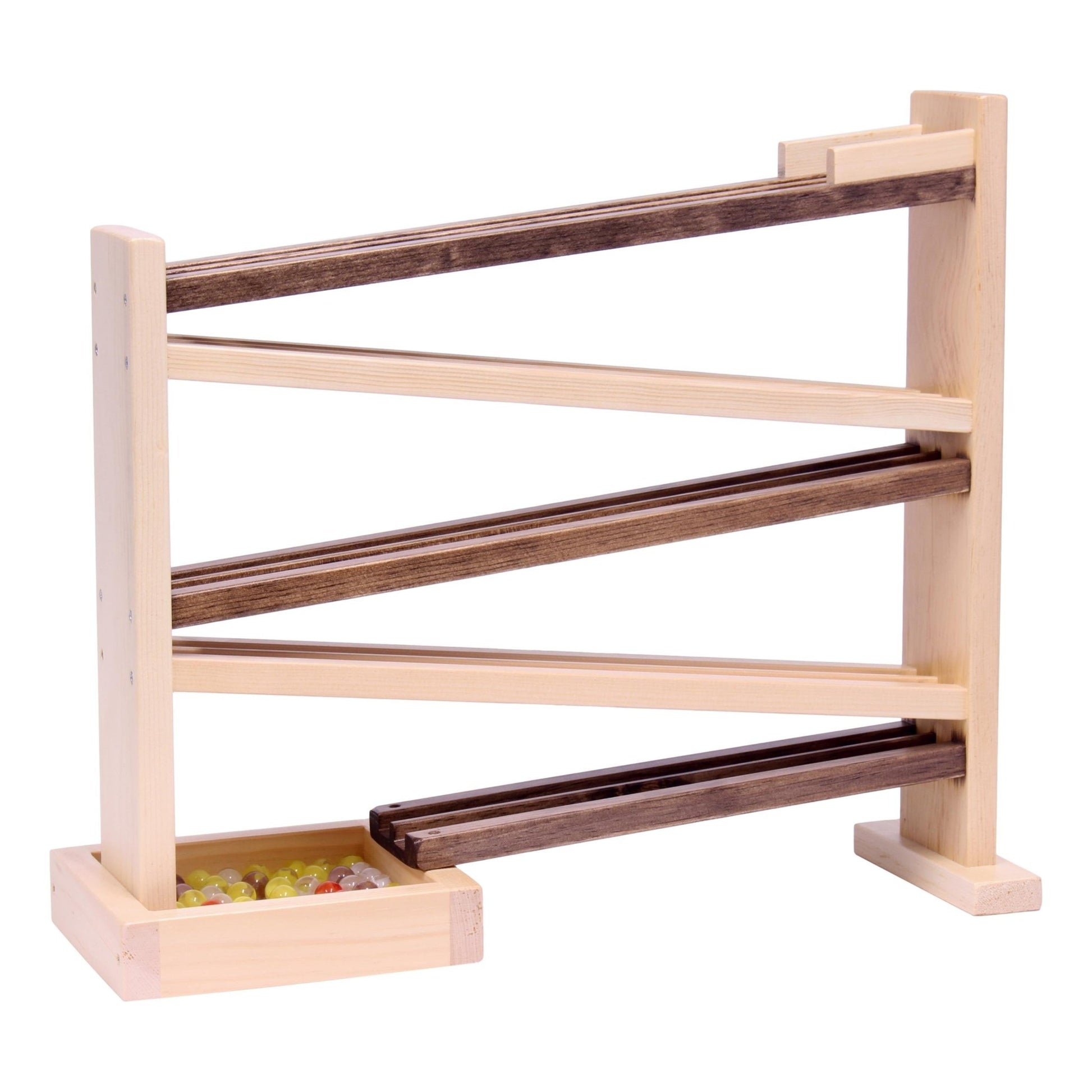 Classic wooden marble roller racetrack – handmade - The Nurturing Nook