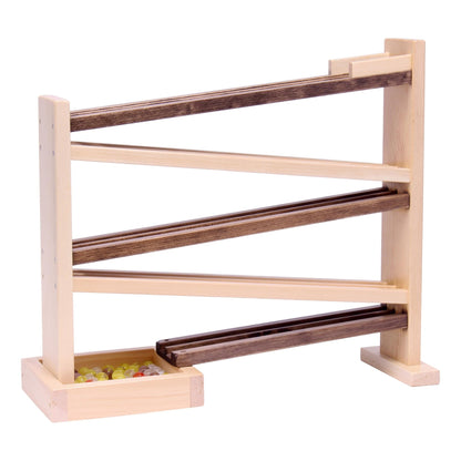 Classic wooden marble roller racetrack – handmade - The Nurturing Nook