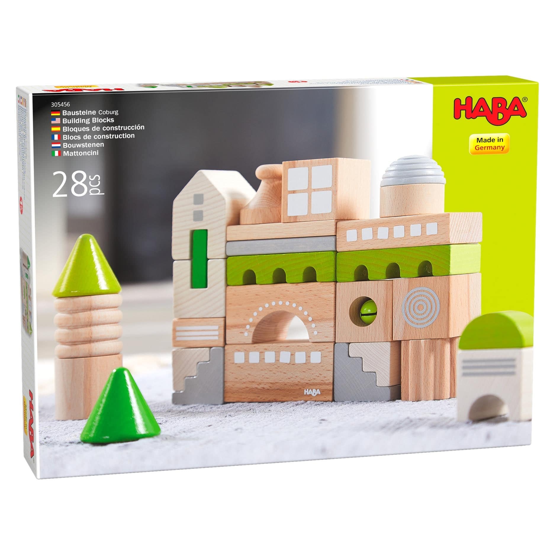 Coburg 28 Piece Wooden Building Blocks - The Nurturing Nook