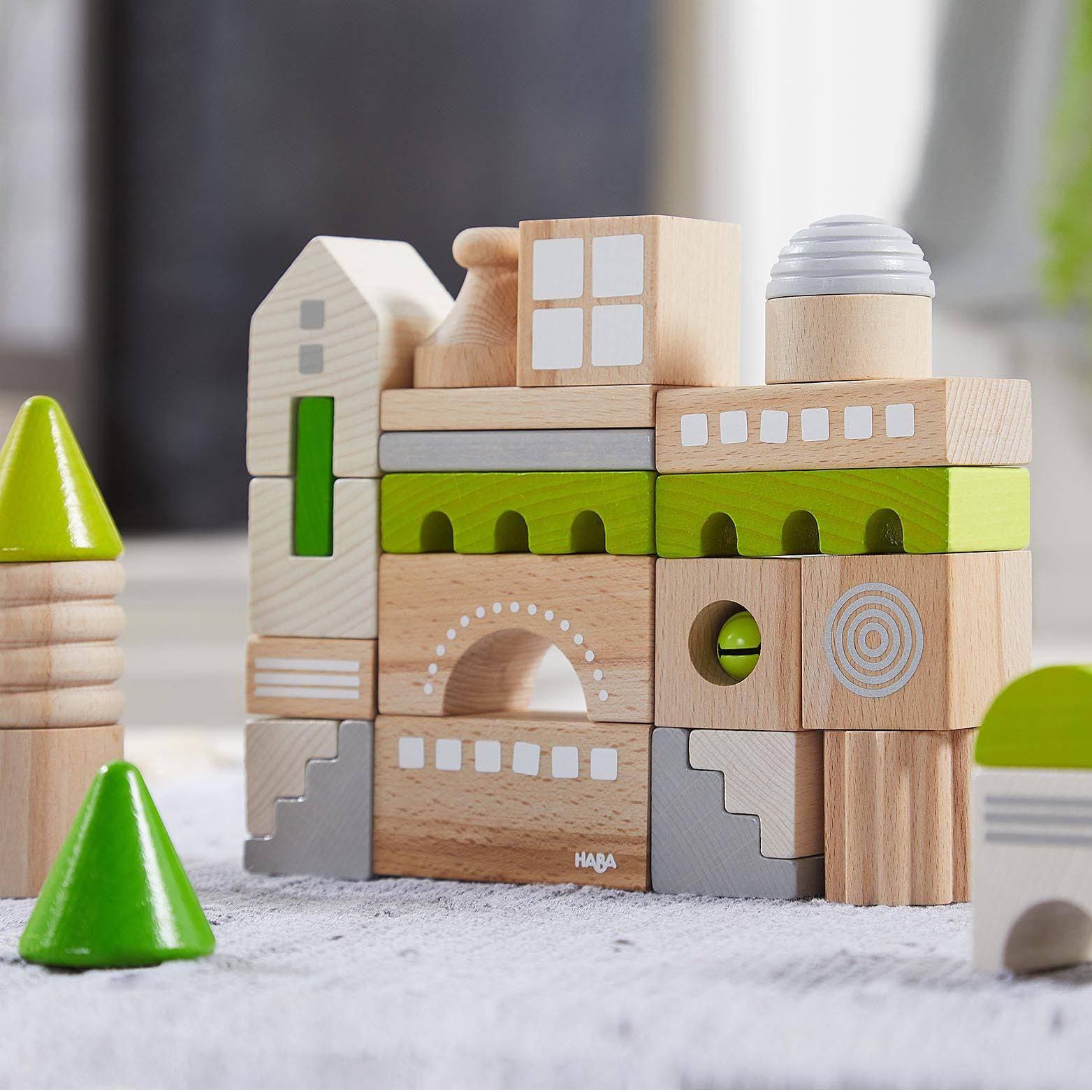 Coburg 28 Piece Wooden Building Blocks - The Nurturing Nook