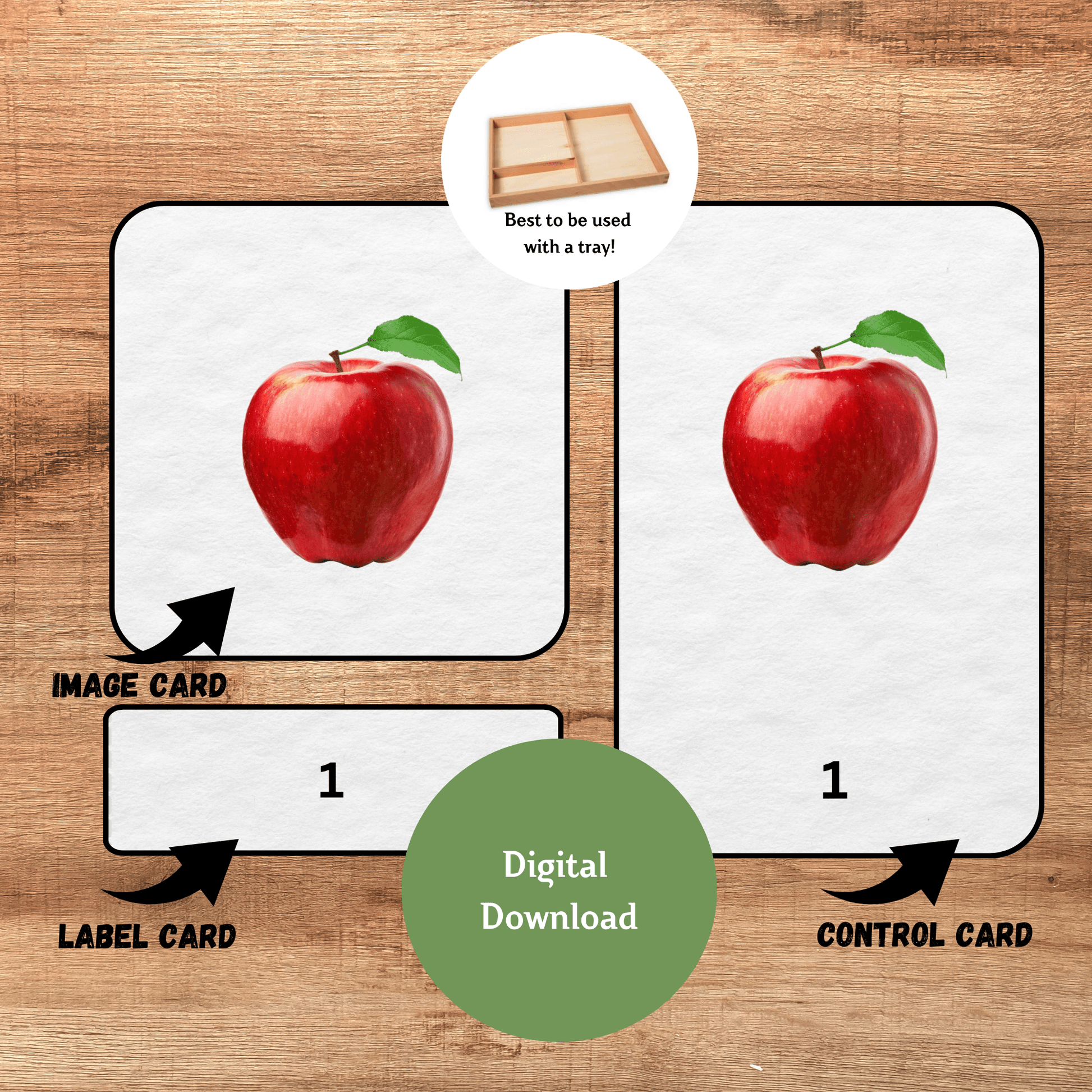 Count 1 - 10 Montessori 3 - Part Cards | Preschool Vocabulary Activity| Pre - Reading Printable Cards - The Nurturing Nook