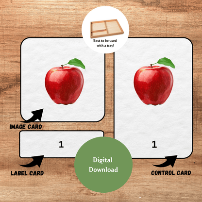 Count 1 - 10 Montessori 3 - Part Cards | Preschool Vocabulary Activity| Pre - Reading Printable Cards - The Nurturing Nook