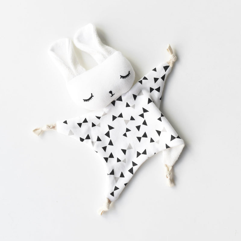 Bow ties cuddle bunny – soft organic sensory toy for babies