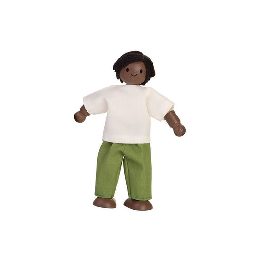 Dad Dollhouse Figure - Dark Skin Tone - The Nurturing Nook