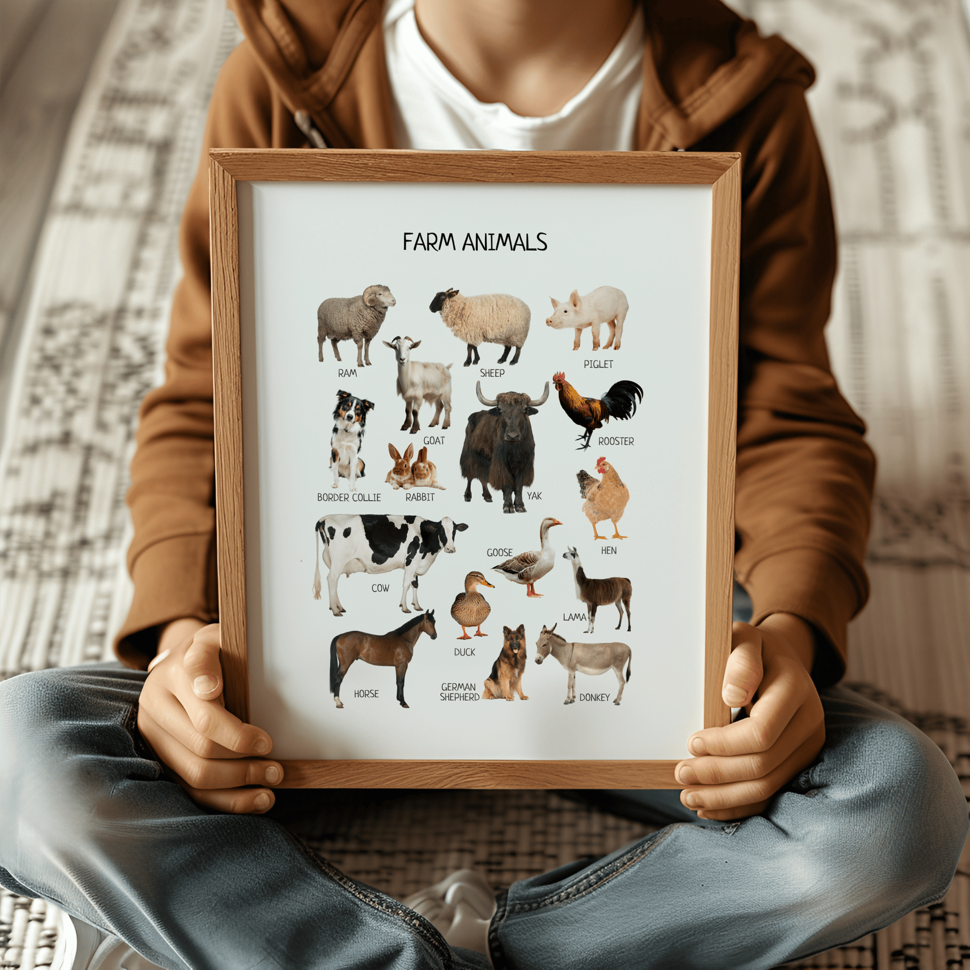 Farm Animals Poster - Montessori Educational Wall Art for Kids' Nursery, Playroom & Classroom | Digital Download - The Nurturing Nook