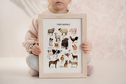 Farm Animals Poster - Montessori Educational Wall Art for Kids' Nursery, Playroom & Classroom | Digital Download - The Nurturing Nook