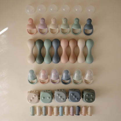 Silicone baby rattle toy for fine motor skills infants