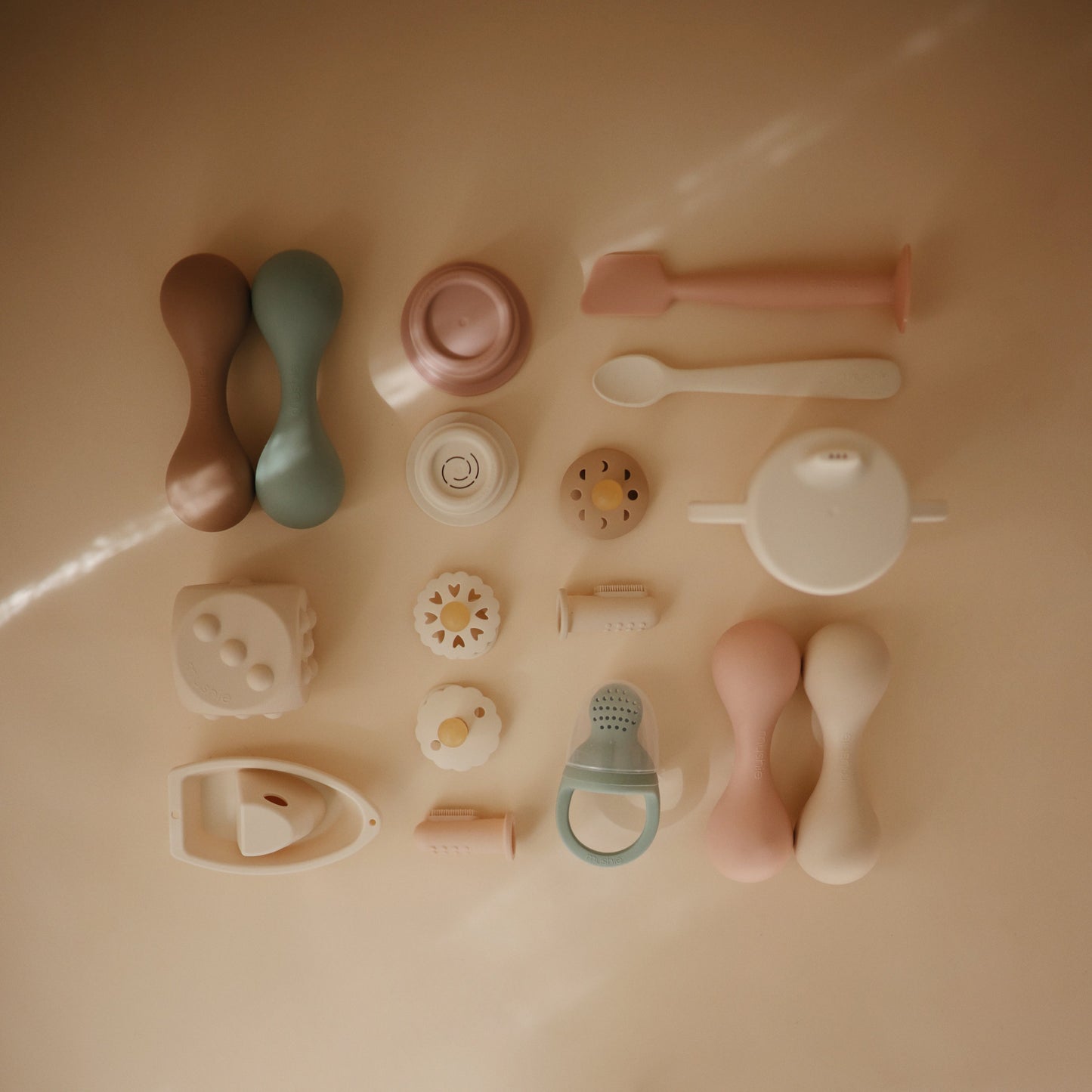 Silicone baby rattle toy for fine motor skills infants