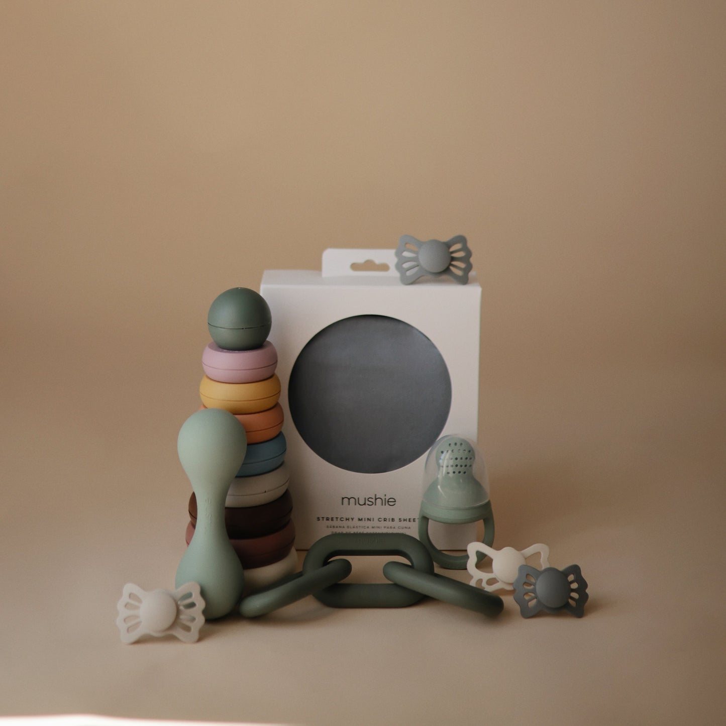 Silicone baby rattle toy for fine motor skills infants