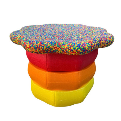 Flower - shaped Balance Board for Stepping Stones in Rainbow Confetti - The Nurturing Nook
