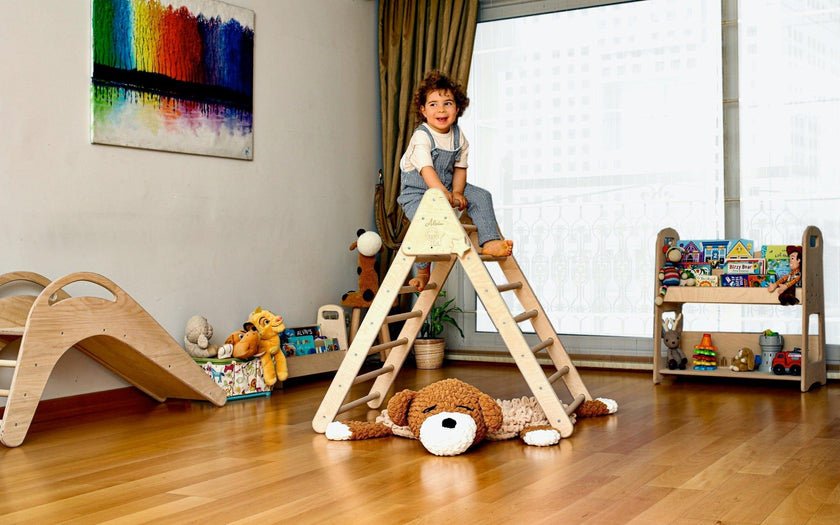 Foldable Climbing Triangle with 2 Ramps - The Nurturing Nook