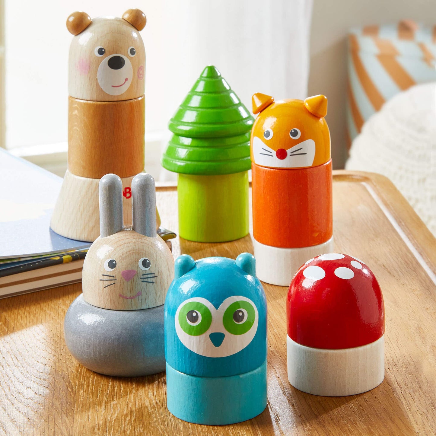 Forest Animals Wooden Stacking Toy - The Nurturing Nook
