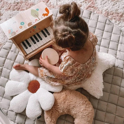 French Linen Baby Playmat - Cappuccino - The Nurturing Nook