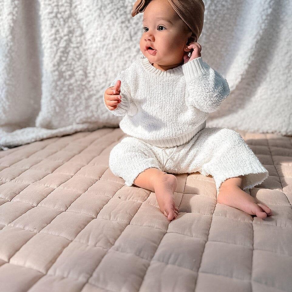 French Linen Baby Playmat - Oat - The Nurturing Nook