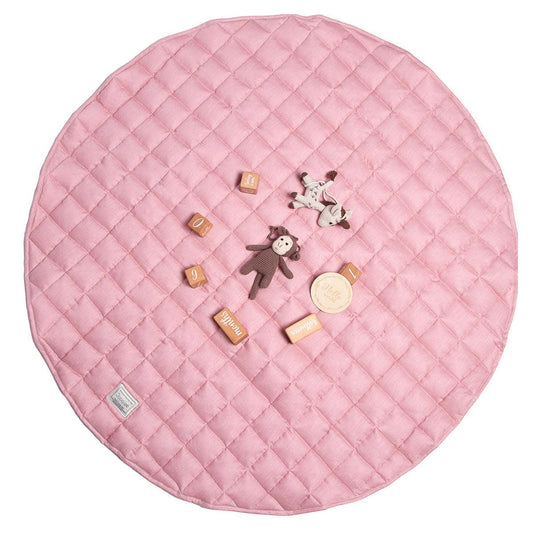 French Linen Baby Playmat - Soft Rose - The Nurturing Nook