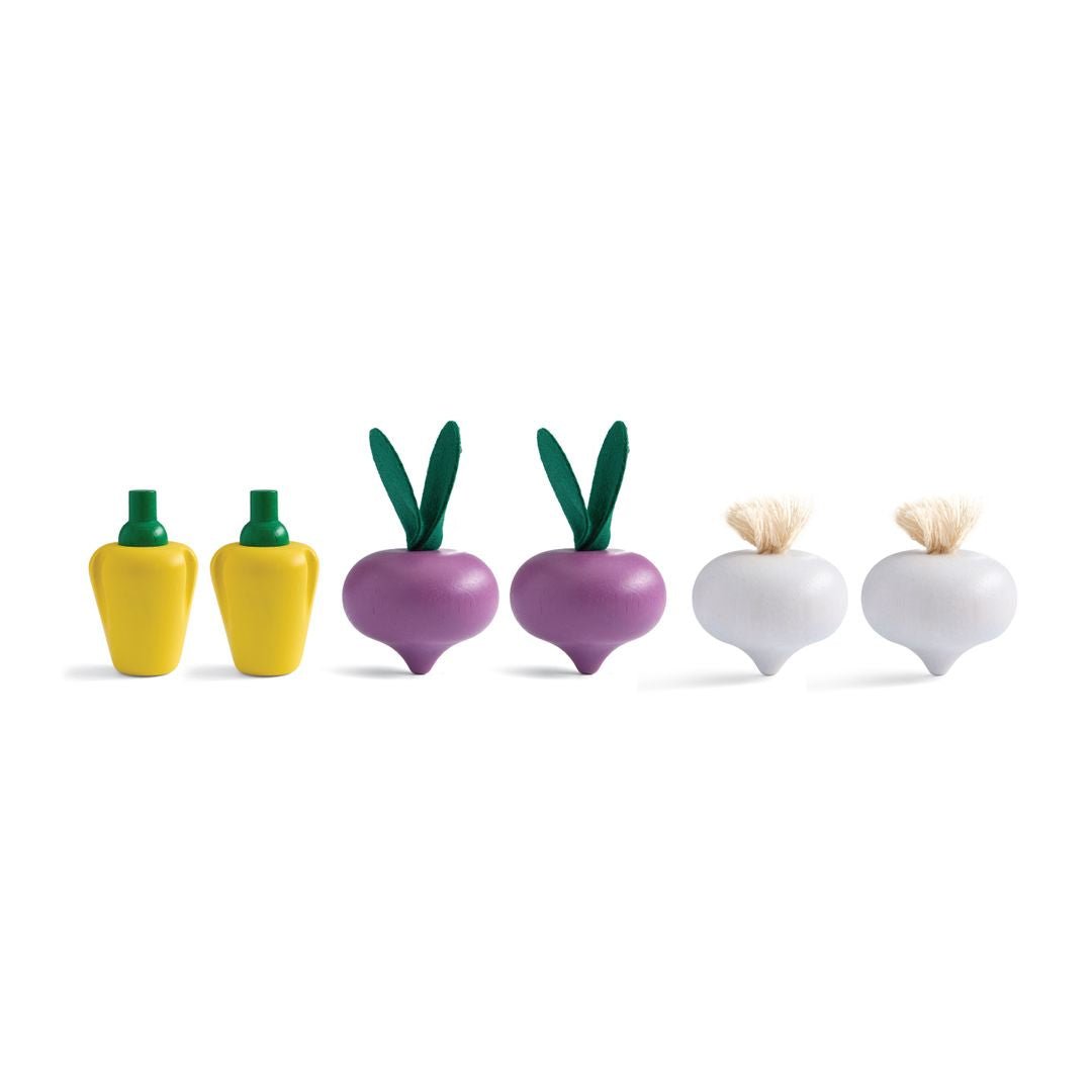 Fresh Produce Set C (Red Radishes, Garlics & Yellow Bell Peppers) - The Nurturing Nook