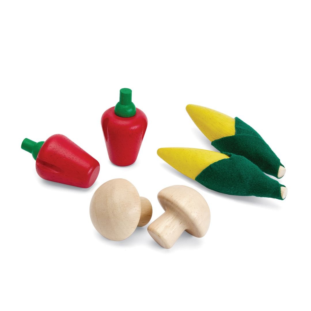 Fresh Produce Set D (Corns, Mushrooms & Red Bell Peppers) - The Nurturing Nook