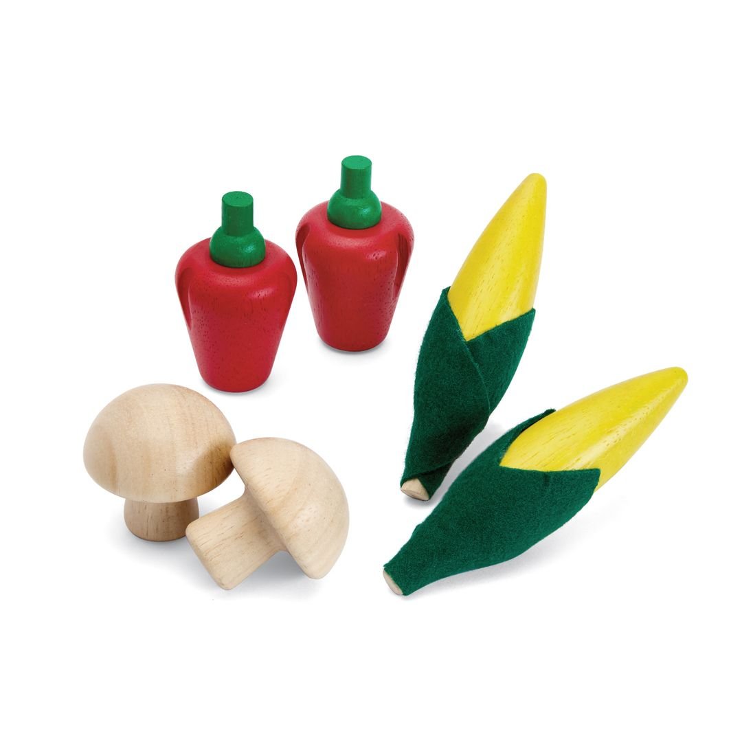 Fresh Produce Set D (Corns, Mushrooms & Red Bell Peppers) - The Nurturing Nook